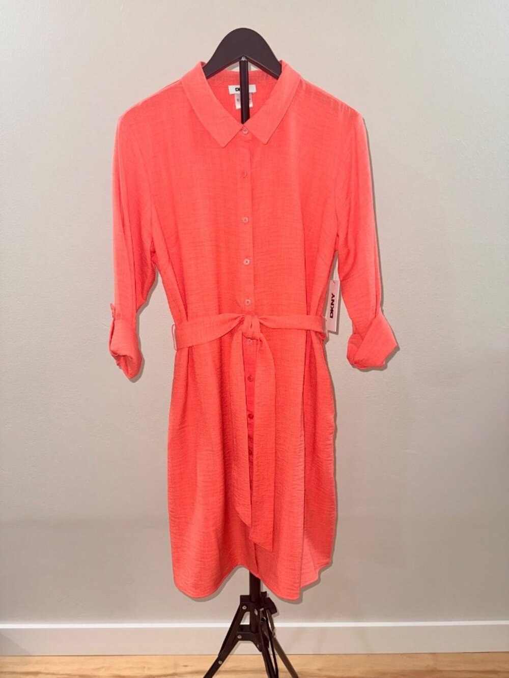 DKNY Shirtdress Coral Size 12 NWT - 1003